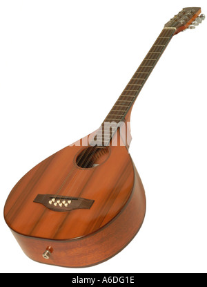 Bouzouki 8 String Gitarre Studio Ausschnitt ausschneiden weißen Hintergrund Ko-ausfallende Stockfoto