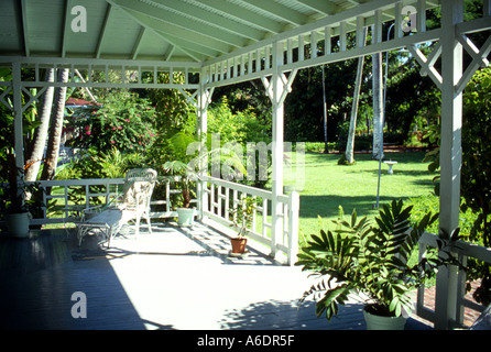 Tropische Terrasse oder Veranda Stockfoto