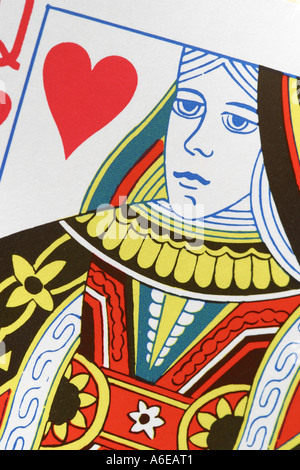Königin der Herzen-Spielkarte Stockfoto