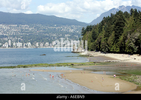 Sandstrand in Stanley Park, Vancouver, Britisch-Kolumbien, Kanada Stockfoto