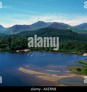 Derwent Water in den Lake District UK-Luftbild Stockfoto