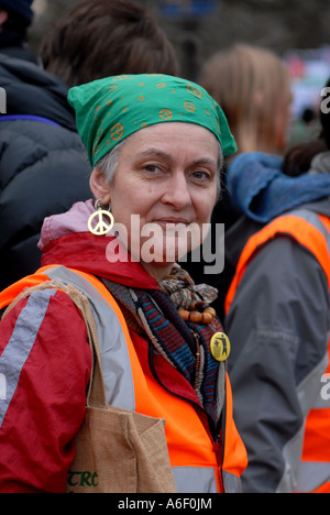 Demonstrationen für Frieden in London Trafalgar square 100 000 Demonstranten 24 2 07 Stockfoto