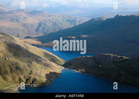 In der Nähe von Glaslyn und Llyn Llydaw weit entfernt von der Pyg Track Snowdonia National Park Gwynedd Wales Stockfoto