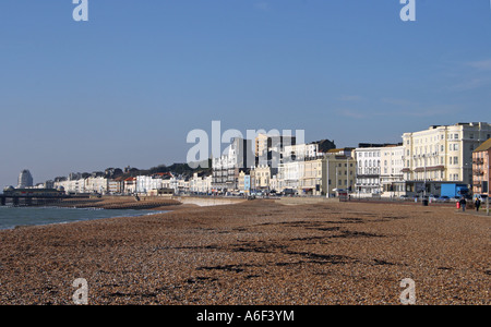 DER OSTSTRAND. HASTINGS. EAST SUSSEX. ENGLAND. VEREINIGTES KÖNIGREICH. EUROPA. Stockfoto