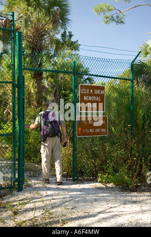 Wanderer in Florida panther National Wildlife Refuge, Florida Stockfoto