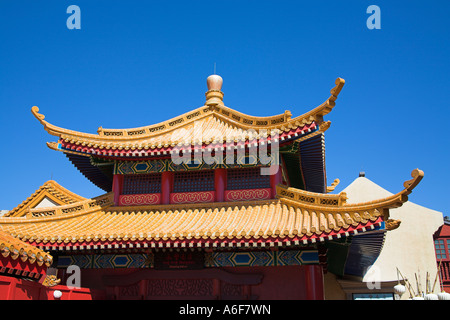 Dach des Gebäudes in chinesischen Abschnitt des World Showcase, EPCOT Center, Disney World, Orlando, Florida, USA Stockfoto