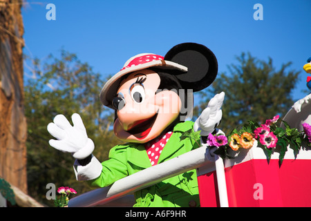 Minnie Mouse, Mickey ist Jammin Dschungel-Parade, Animal Kingdom, Disneyworld, Orlando, Florida, USA Stockfoto