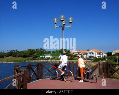 Radfahrer St Jean de Monts Vendee Frankreich Stockfoto