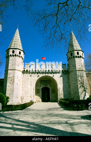 Tor der Begrüßungen der Topkapi Eingang. Istanbul. Turkei Stockfoto