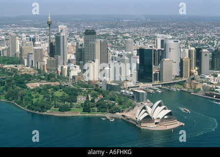 Blick aus einem Viersitzer Skyline von Sydney Australien Stockfoto