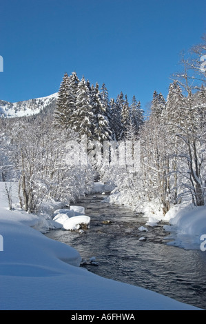 Der Fluss Rote Valepp in der Nähe von Albert-Link-Haus in der Nähe See Spitzing Spitzingsee Upper Bavaria Germany Stockfoto