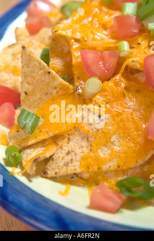 Teller mit Nacho-Tortilla-chips Stockfoto