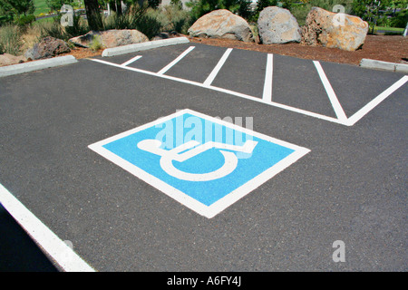 Behinderten Parkplatz Oregon Stockfoto