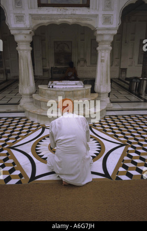 ein Sikh im Goldenen Tempel, Indien, Amritsar Stockfoto