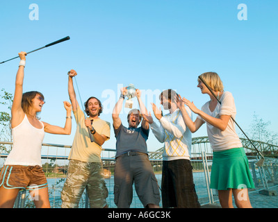 Siegreiche Golfer Stockfoto