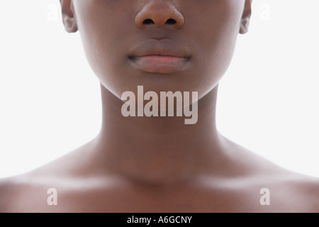 Halbjahr ein Womans Gesicht Stockfoto