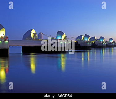 Thames Flood Barrier, Silvertown, London, Großbritannien Stockfoto