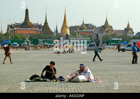 Thailand, Bangkok, Anti-Thaksin-Demonstrationen aus dem Jahr 2006. Stockfoto