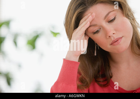 Besorgt Frau Stockfoto
