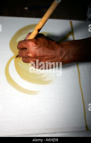 Batik Künstler Farben palm Cherating Malaysia Stockfoto