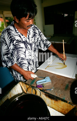Batik Künstler Cherating Pahang, Malaysia Stockfoto