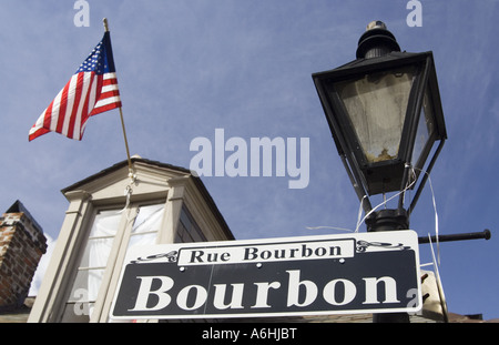 Bourbon Street Zeichen New Orleans Stockfoto