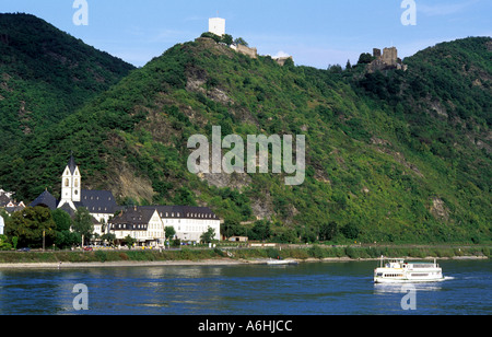 Burgruine Sterrenberg und Liebenstein Rhine Tal Stockfoto