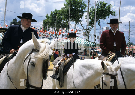 Fahrer bei Feria de Abril Festival Sevilla Stockfoto