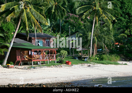 Strand Bungalows Salang Beach Tioman Island, Malaysia Stockfoto