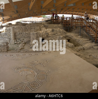 Zypern die überdachte Fläche zum Schutz von seltenen Mosaiken in Kourion Stockfoto