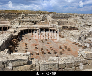 Zypern-Kourion öffentliche Bäder Ruinen Stockfoto