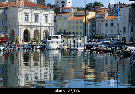 Hafen und historischen Zentrum von Piran, Region Primorska, Slowenien Stockfoto