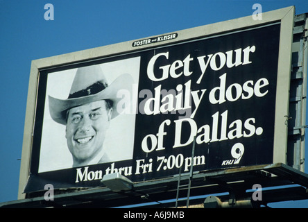 TV-Spot im Jahr 1984 für Dallas Serien in Los Angeles Usa Kalifornien Stockfoto