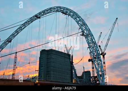 Bau des neuen Wembley-Stadion Arch in London UK Stockfoto