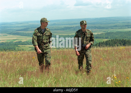 Polnischen Grenze Wache Offiziere an der polnisch-ukrainischen Grenze, Nowe Sady, Polen Stockfoto