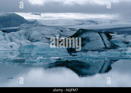 Gletscherlagune Joekulsarlon bei Vatnajoekull, Island Stockfoto