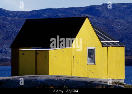 Wohnhaus in Rodebay, Dänemark, Grönland, Kitaa, Disko-Bucht Stockfoto