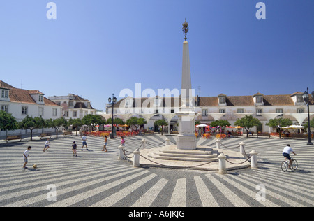 Portugal, Algarve, Vila Real de Santo Antonio Hauptplatz, tun die Praça Marquês Pombal Stockfoto