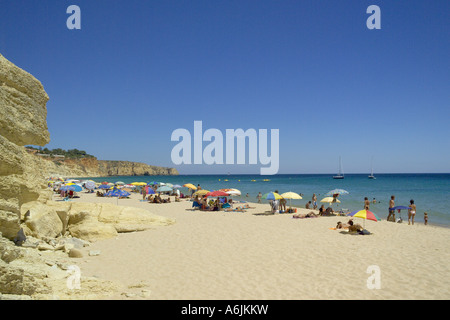 Porto de Mos, in der Nähe von Lagos, Strand und Klippen, Portugal-Algarve Stockfoto