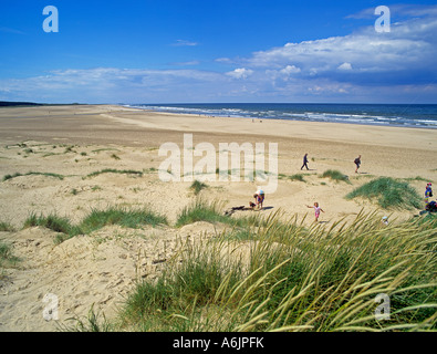 Golden West Sands lange Sandfläche bei Ebbe Holkham Bay Stockfoto