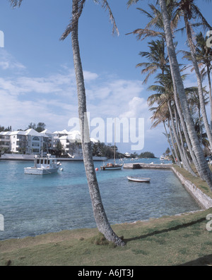 Blick auf die Bucht, Flatt's Inlet, Hamilton Parish, Bermuda Stockfoto