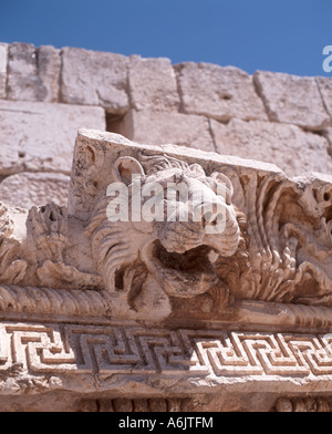 Löwenbrunnen, Tempel des Jupiter, Baalbeck, Bekaa-Tal, der Libanesischen Republik Stockfoto