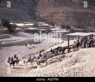 Touren auf dem Pferderücken, antiken Stadt Petra, Maan, Königreich von Jordanien Stockfoto
