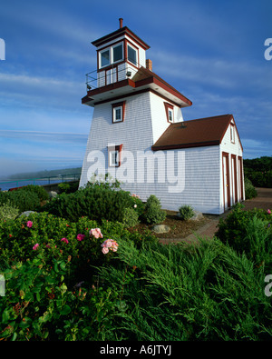 Queens County Nova Scotia Fort Point Leuchtturm 1855 am Stadtpark Fort Point Lighthouse in Liverpool Stockfoto