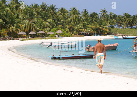 Sectacular Resort Strand Insel Bangaram in der idyllischen Lakshadweep indischen Inselgruppe, Stockfoto