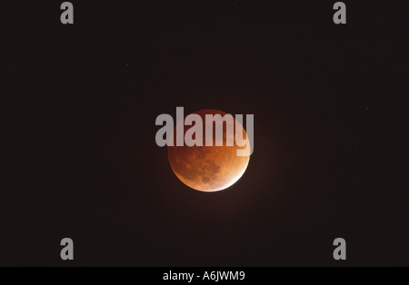 rote farbige Mond vorbei durch den Schatten der Erde, Deutschland, Baden-Württemberg Stockfoto