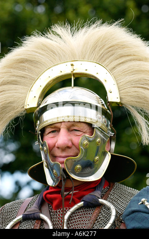 Zenturio der Ermine Street Guard römischen militärischen Re-Enactment Group UK Stockfoto