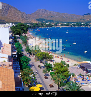 BLICK ÜBER PUERTO POLLENSA MALLORCA SPANIEN Stockfoto