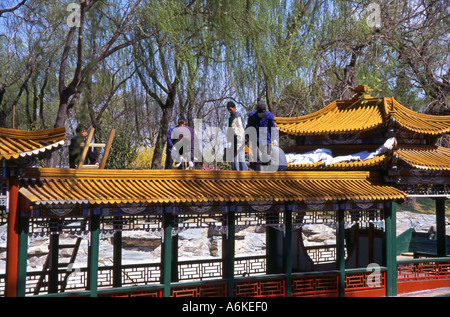 Dach des Langhaar-Korridor Sommerpalast UNESCO Welt Erbe Website Beijing Peking China chinesische asiatische asiatische Asia Stockfoto