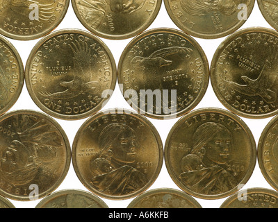 Zusammensetzung des 1-Dollar-Münzen Stockfoto